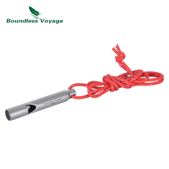 Boundless Voyage Titanium Emergency Survival Whistle – Ultra-Light & Loud