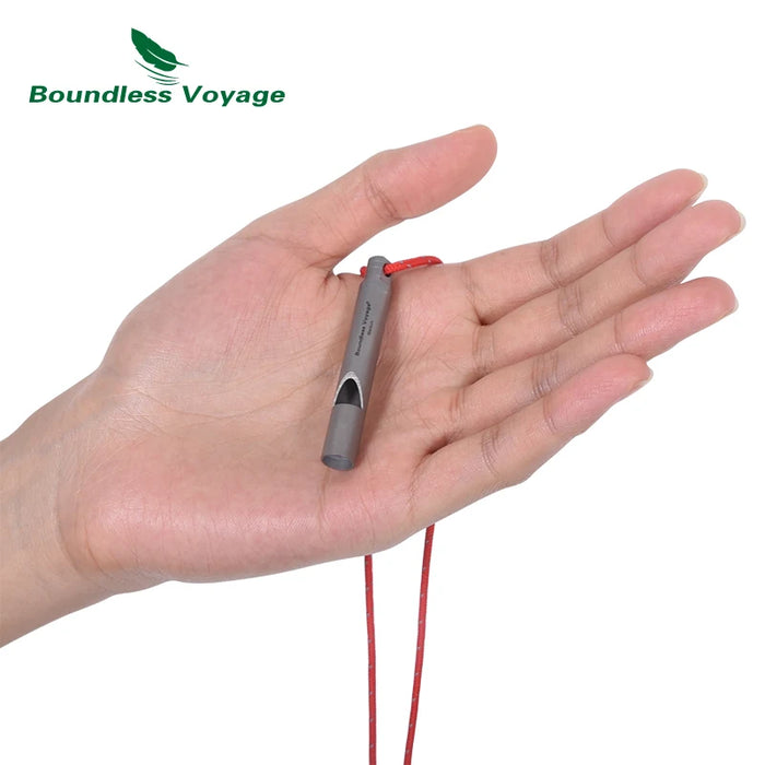 Boundless Voyage Titanium Emergency Survival Whistle – Ultra-Light & Loud