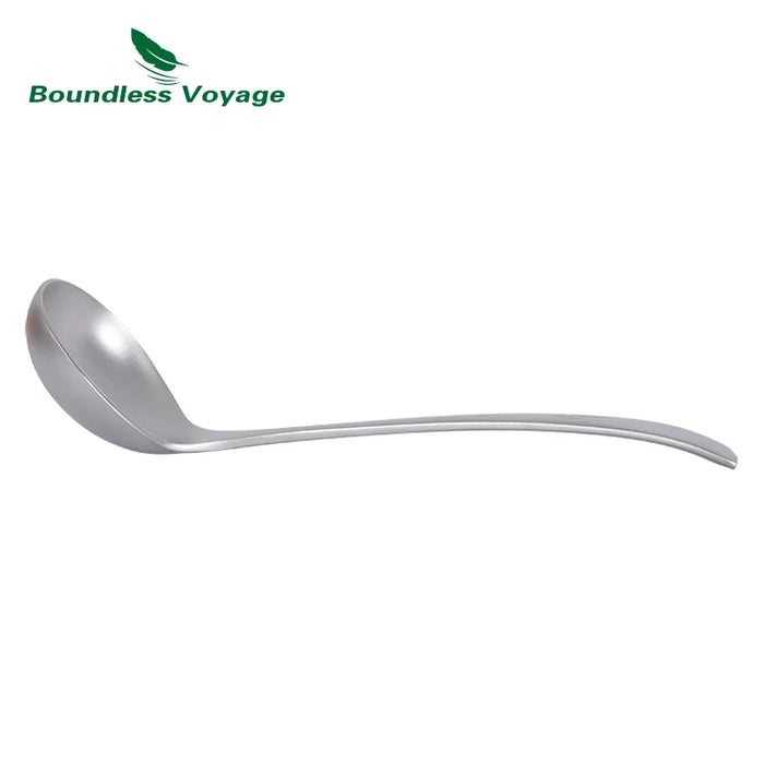 Boundless Voyage Titanium Long-Handle Soup Ladle – Ultra-Durable Cooking Spoon