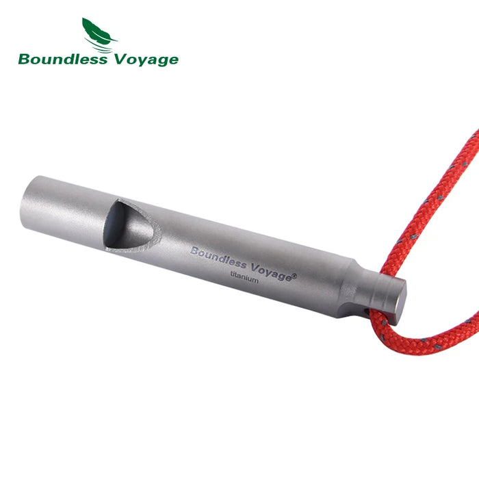 Boundless Voyage Titanium Emergency Survival Whistle – Ultra-Light & Loud