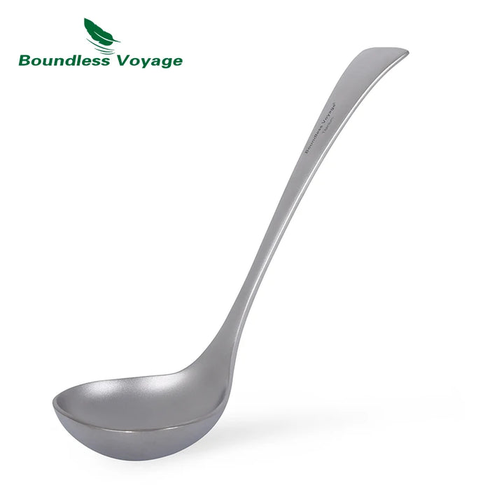 Boundless Voyage Titanium Long-Handle Soup Ladle – Ultra-Durable Cooking Spoon