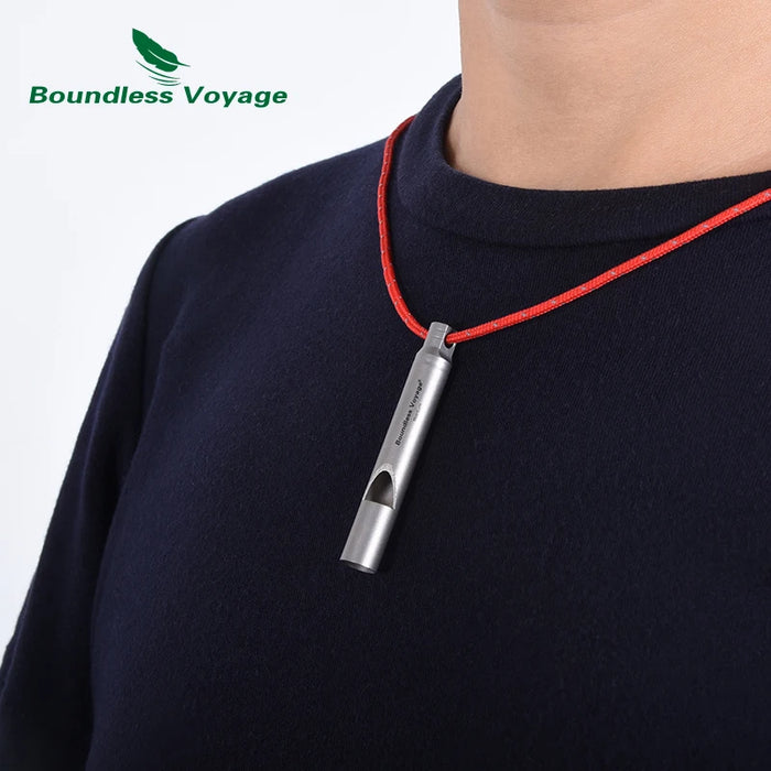 Boundless Voyage Titanium Emergency Survival Whistle – Ultra-Light & Loud