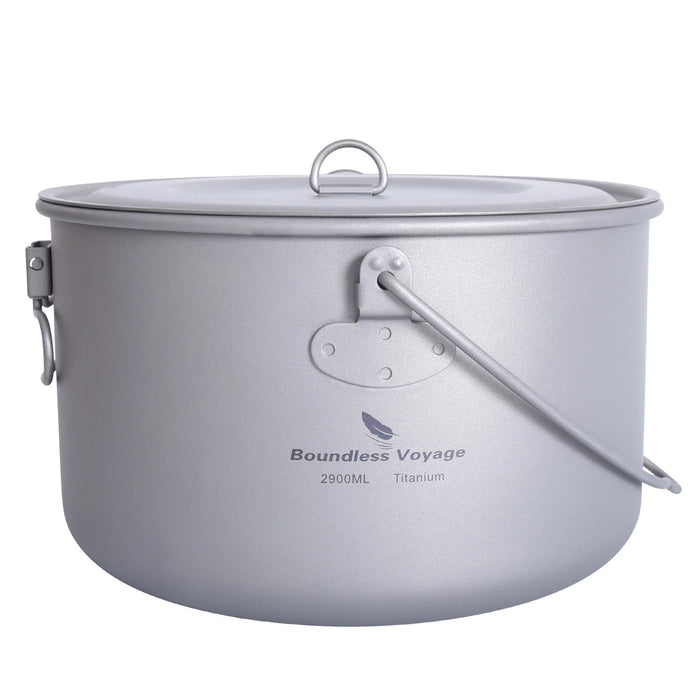 Boundless Voyage Titanium Camping Pot – Ultra-Light & Large Capacity Outdoor Cooking Pot