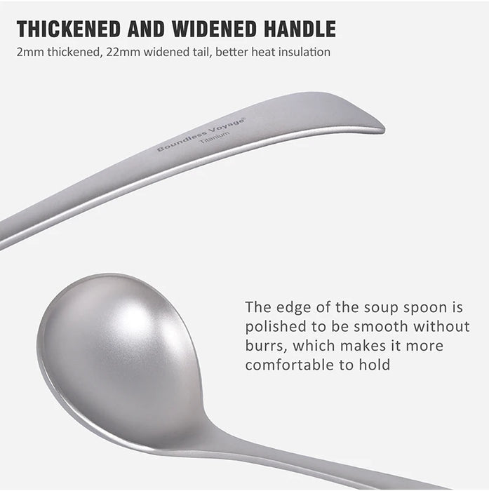 Boundless Voyage Titanium Long-Handle Soup Ladle – Ultra-Durable Cooking Spoon