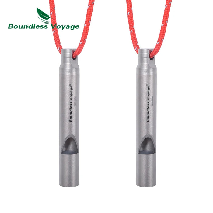 Boundless Voyage Titanium Emergency Survival Whistle – Ultra-Light & Loud