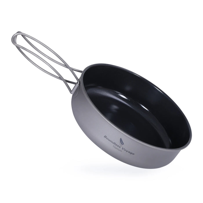 Boundless Voyage Titanium Non-Stick Frying Pan – Lightweight & Durable for Camping & Outdoor Cooking