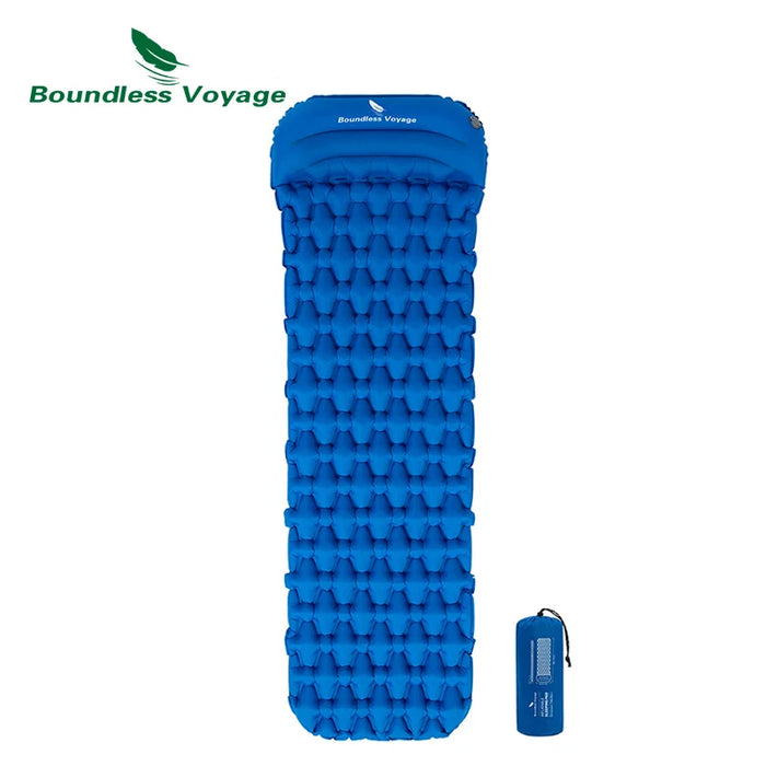 Boundless Voyage Single Inflatable Mattress with Pillow – Camping Sleeping Pad