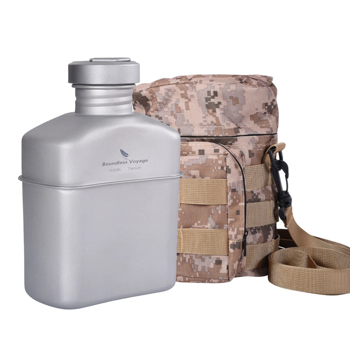 Boundless Voyage Titanium Military Canteen Set – Ultralight & Durable Outdoor Cooking Gear