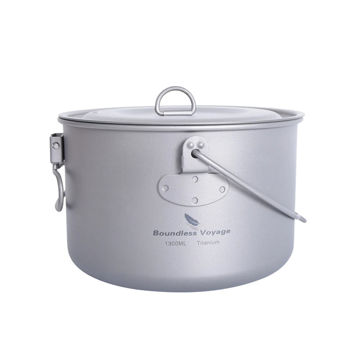 Boundless Voyage Titanium Camping Pot – Ultra-Light & Large Capacity Outdoor Cooking Pot