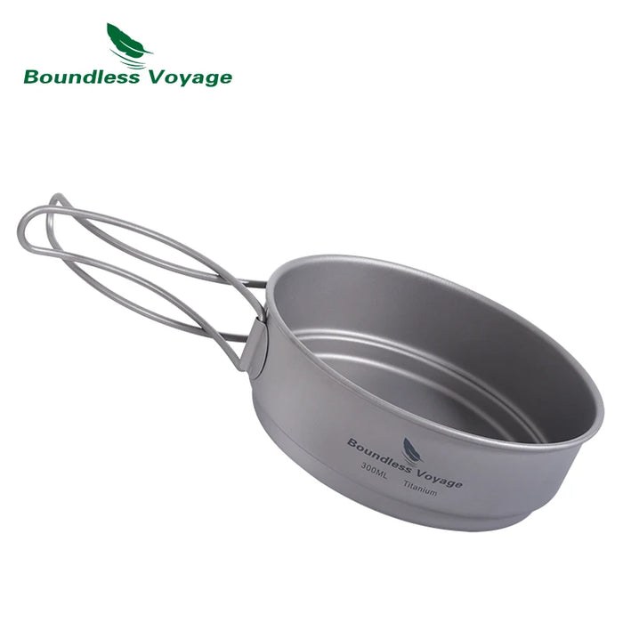 Boundless Voyage 1100ML + 300ML Titanium Pot & Pan Set with Folding Handles