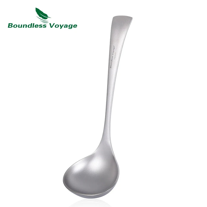 Boundless Voyage Titanium Long-Handle Soup Ladle – Ultra-Durable Cooking Spoon