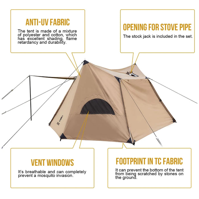 OneTigris SOLO HOMESTEAD Camping Tent (TC) – 4-Season Shelter for Bushcraft & Survival