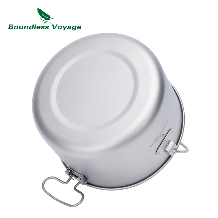 Boundless Voyage Titanium Camping Pot – Ultra-Light & Large Capacity Outdoor Cooking Pot