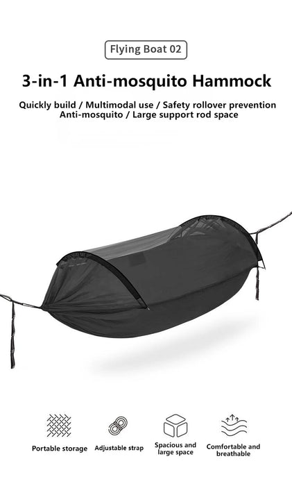 Naturehike Mosquito-Proof Hammock – Portable Camping Swing Bed with Mosquito Net (200kg Capacity)