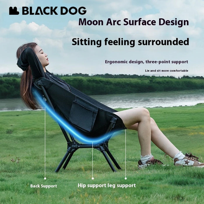 Naturehike BLACKDOG Moon Chair – Adjustable Height, Wide Seat & Ultra-Lightweight Camping Chair