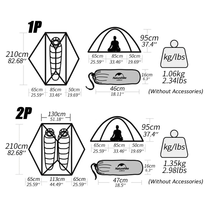 Naturehike VIK Ultralight Single-Person Tent – Waterproof Trekking & Camping Shelter