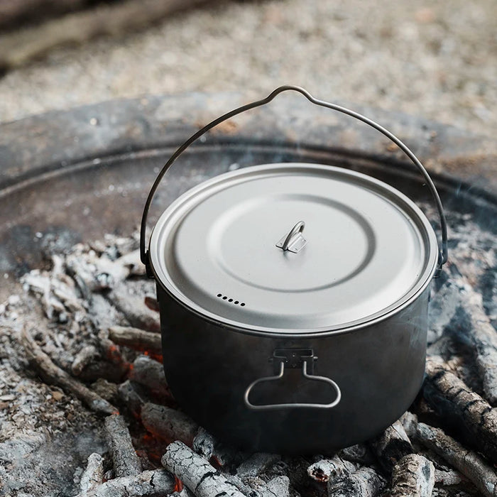 Boundless Voyage Titanium Camping Pot – Ultra-Light & Large Capacity Outdoor Cooking Pot