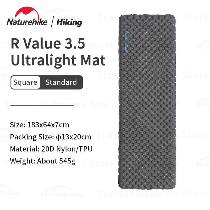 Naturehike R3.5 Inflatable Sleeping Pad – Ultralight Winter Camping Mattress