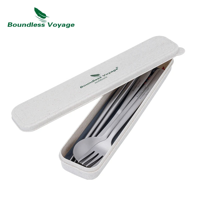 Boundless Voyage Titanium Dinner Set – Lightweight Camping Cutlery Set