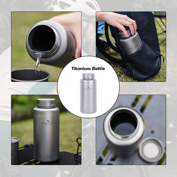 Boundless Voyage Wide Mouth Titanium Sports Water Bottle – 1L Leakproof Outdoor Bottle