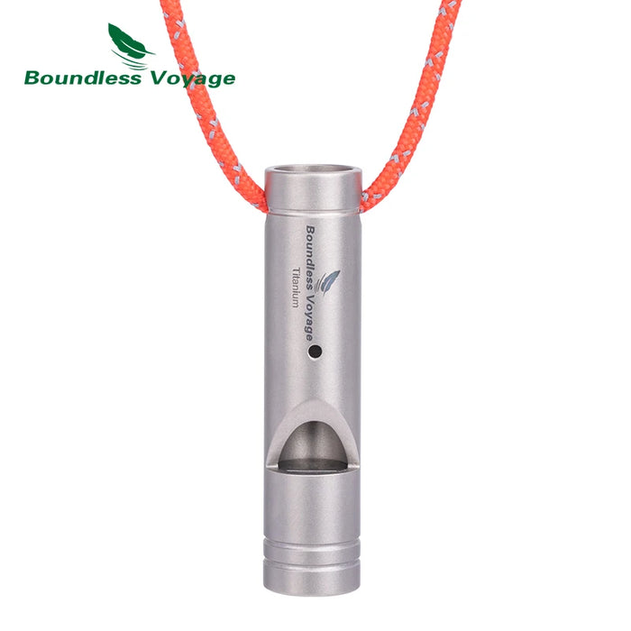 Boundless Voyage Titanium Emergency Survival Whistle with Lanyard – Compact & Durable