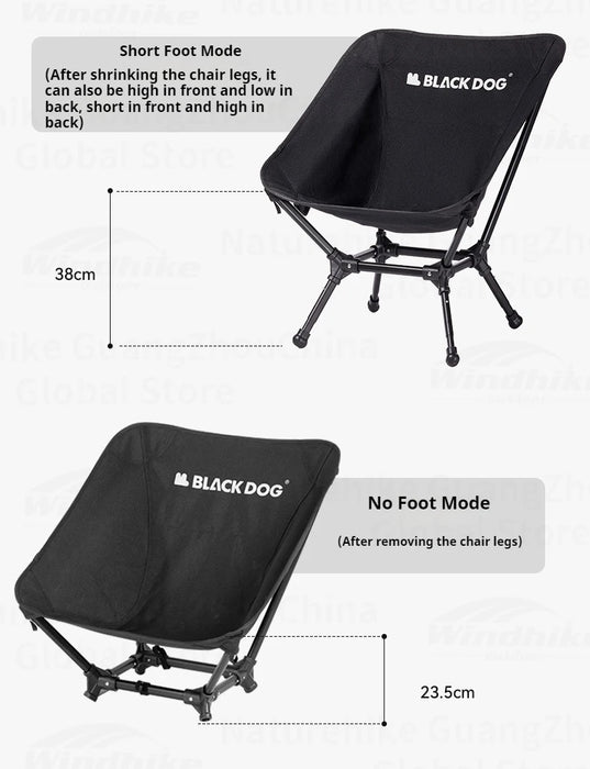 Naturehike BLACKDOG Moon Chair – Adjustable Height, Wide Seat & Ultra-Lightweight Camping Chair