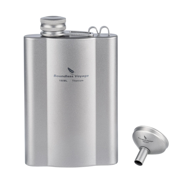 Boundless Voyage Titanium Hip Flask – Ultralight Liquor Flask with Funnel