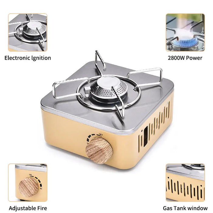 PACOONE Camping Gas Stove – 2800W High Firepower Portable Cassette Furnace | Outdoor Gas Burner for Camping & Picnics