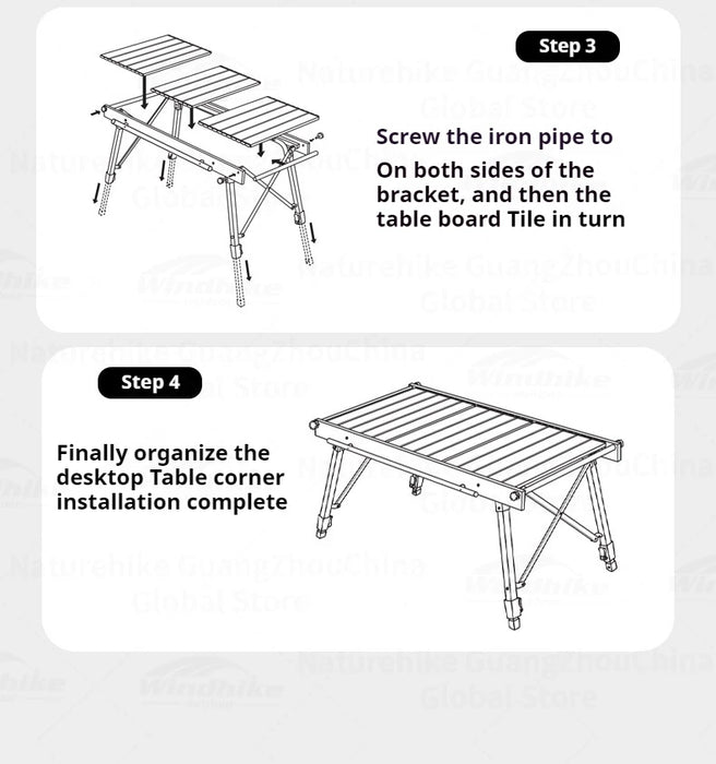 Naturehike BLACKDOG IGT Folding Camping Table – Adjustable Aluminum Alloy Portable Outdoor Table