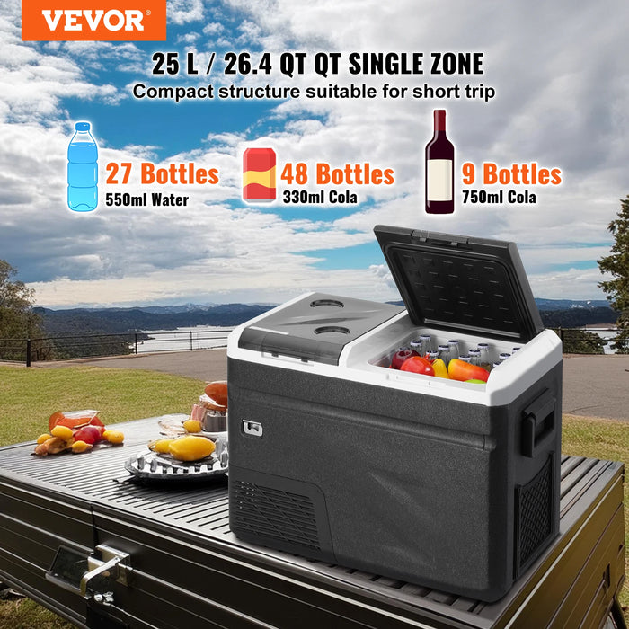 VEVOR 38 Qt Car Armrest Refrigerator – 12V Freezer & Ice Maker for Camping & Travel