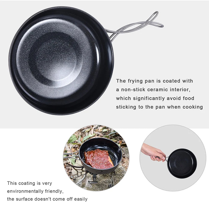 Boundless Voyage Titanium Non-Stick Frying Pan – Lightweight & Durable for Camping & Outdoor Cooking