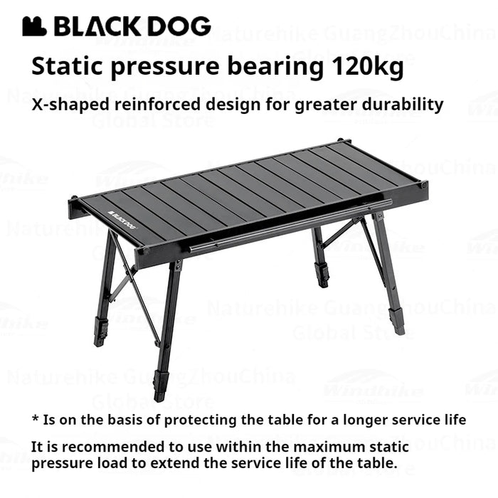 Naturehike BLACKDOG IGT Folding Camping Table – Adjustable Aluminum Alloy Portable Outdoor Table