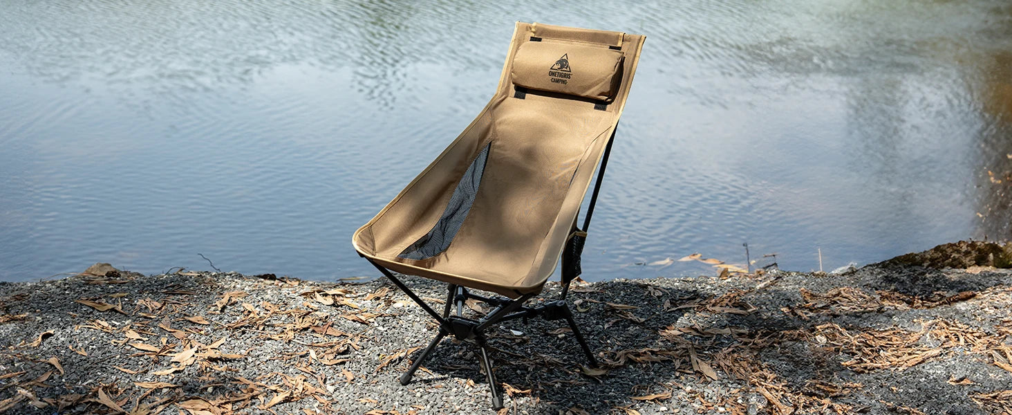 OneTigris Tigerblade High Back Camping Chair – Foldable & Comfortable Outdoor Chair with Pillow