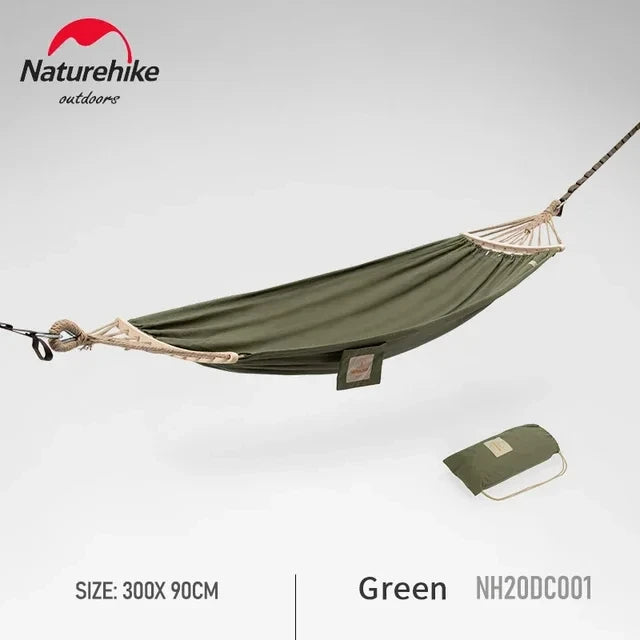 Naturehike Canvas Hammock – Anti-Rollover Single Camping Swing Bed with 250kg Capacity