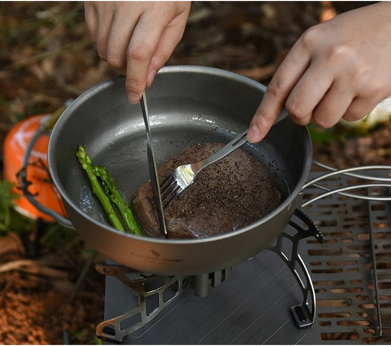 Boundless Voyage Titanium Camping Cookware Set – Kettle, Pot & Frying Pan Combo