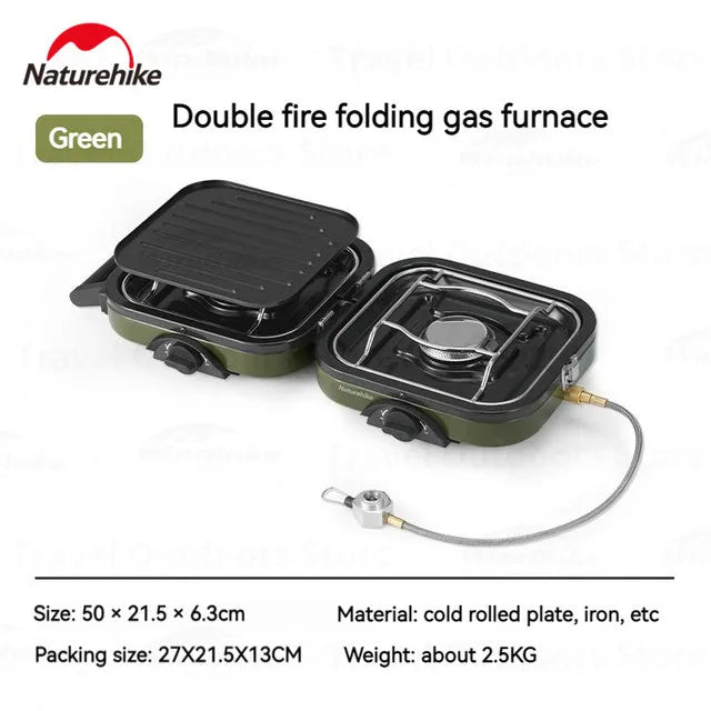 Naturehike Folding Double Fire Gas Stove – 2300W High-Power Portable Camping Burner