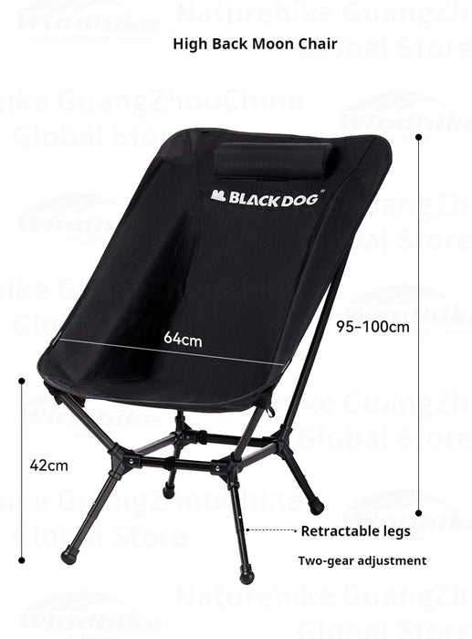 Naturehike BLACKDOG Moon Chair – Adjustable Height, Wide Seat & Ultra-Lightweight Camping Chair