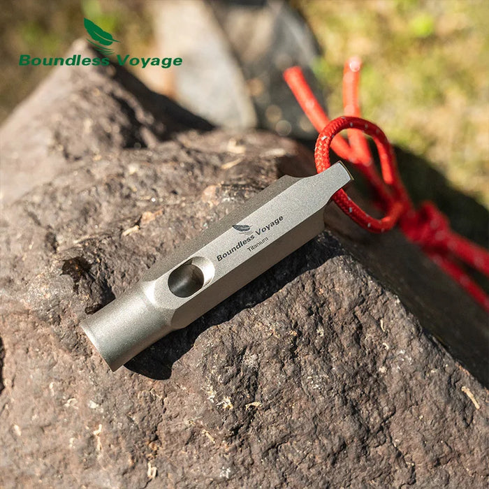 Boundless Voyage Titanium Emergency Survival Whistle with Lanyard – Compact & Durable