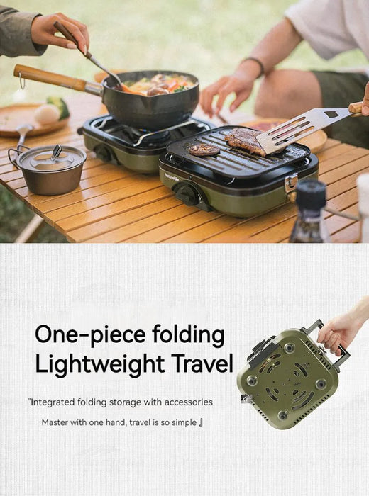 Naturehike Folding Double Fire Gas Stove – 2300W High-Power Portable Camping Burner