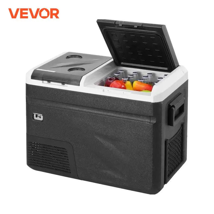 VEVOR 38 Qt Car Armrest Refrigerator – 12V Freezer & Ice Maker for Camping & Travel