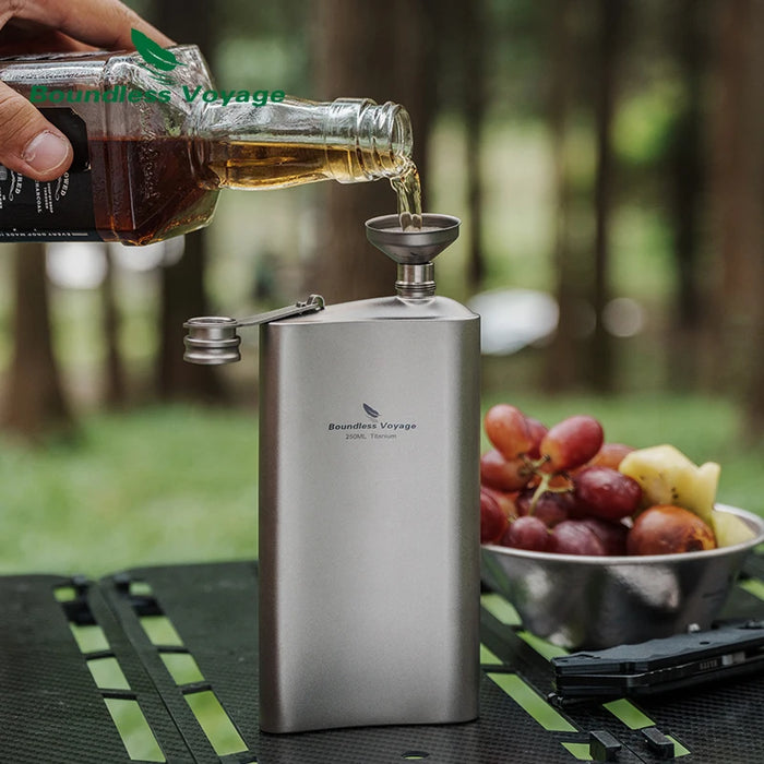 Boundless Voyage Titanium Hip Flask – Ultralight & Leakproof Pocket Flask