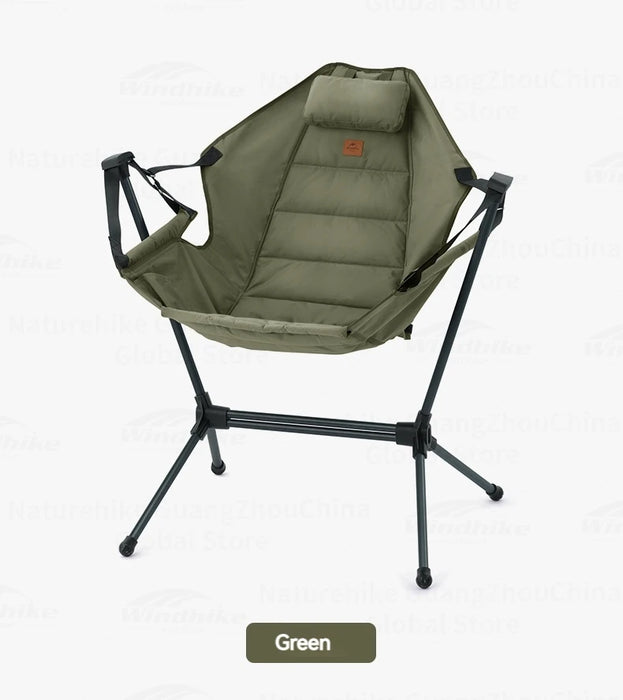 Naturehike Foldable Rocking Chair – Adjustable, Lightweight & Portable Camping Armchair with Backrest and Pillow