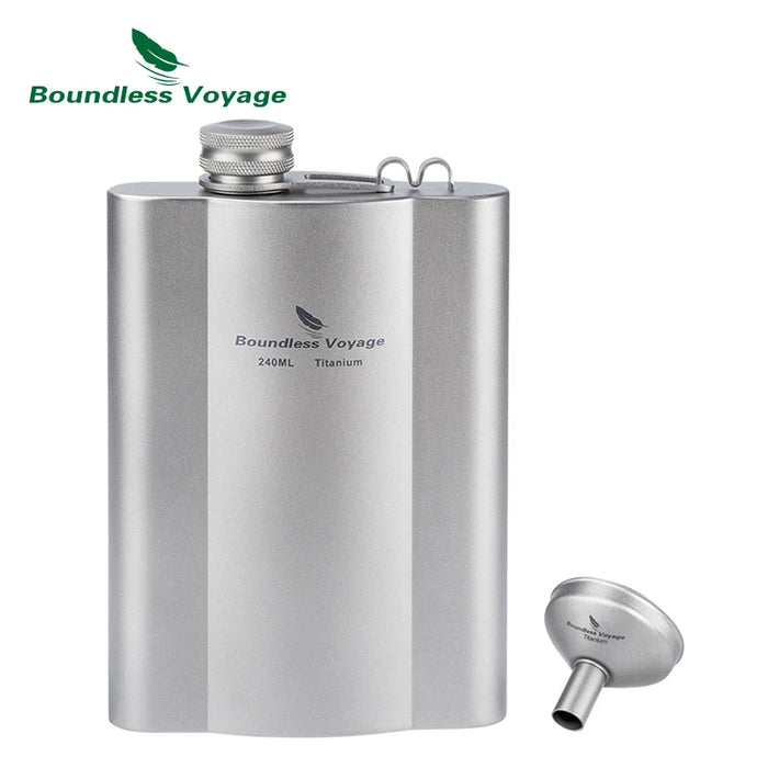 Boundless Voyage Titanium Hip Flask – Ultralight Liquor Flask with Funnel