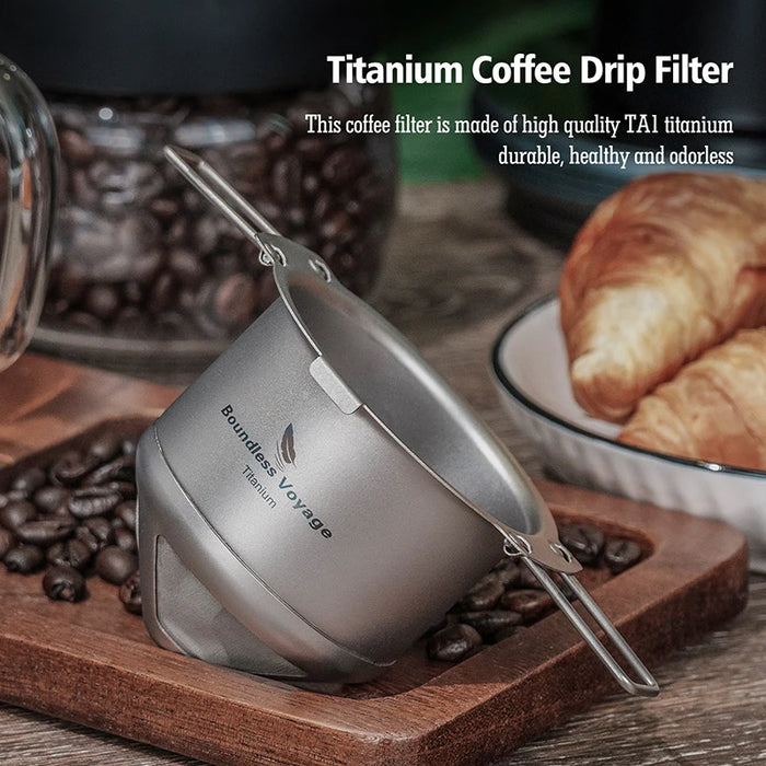 Boundless Voyage Titanium Reusable Coffee Filter – Pour Over & Drip Coffee Maker (Ti6002P)