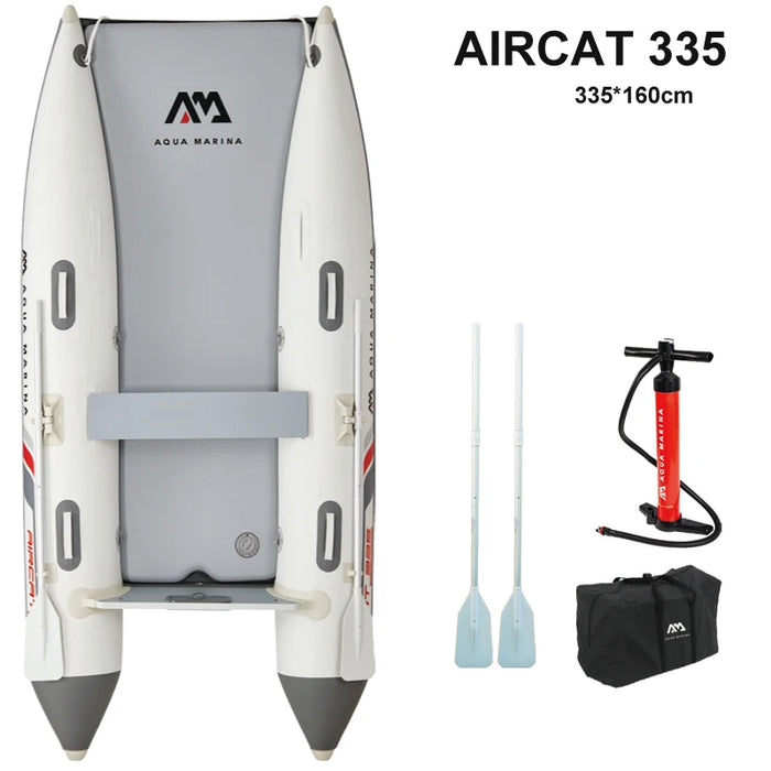 AQUA MARINA AIRCAT Inflatable Catamaran | Double-Tube Drop Stitch Floor for Fishing & Water Sports