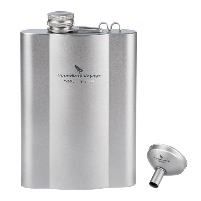 Boundless Voyage Titanium Hip Flask – Ultralight Liquor Flask with Funnel