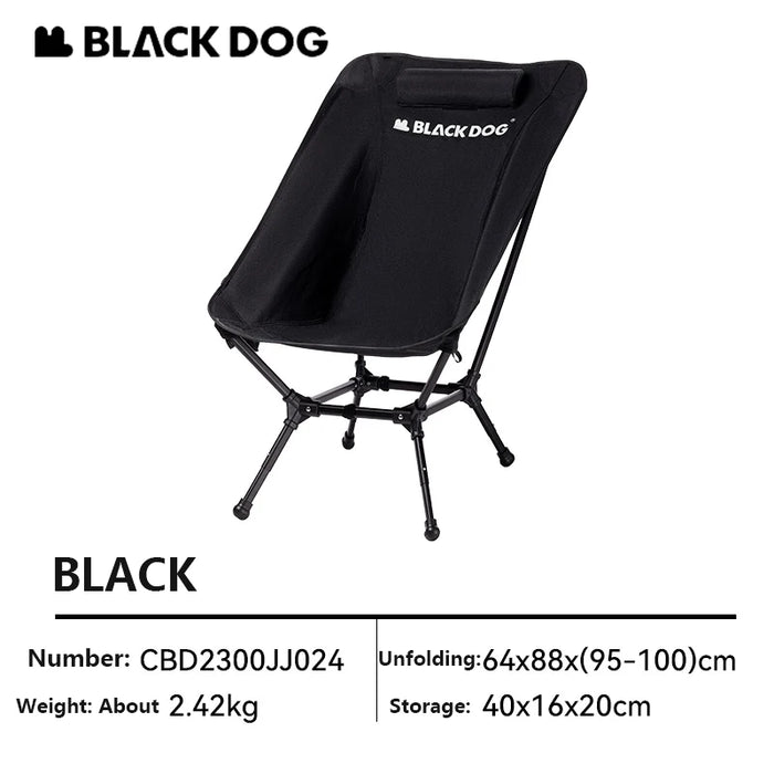 Naturehike BLACKDOG Moon Chair – Adjustable Height, Wide Seat & Ultra-Lightweight Camping Chair