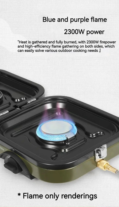 Naturehike Folding Double Fire Gas Stove – 2300W High-Power Portable Camping Burner