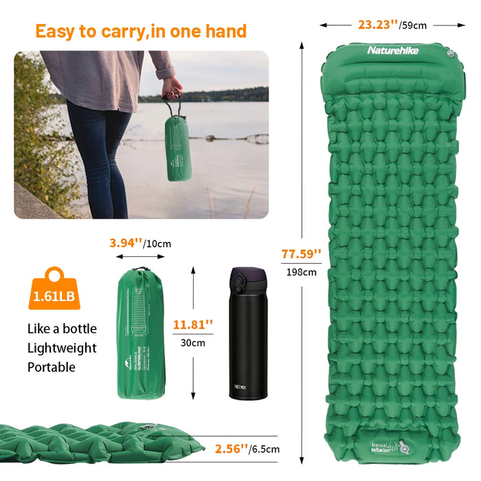 Naturehike Inflatable Camping Mattress – Ultralight Air Sleeping Pad for Outdoor Adventures