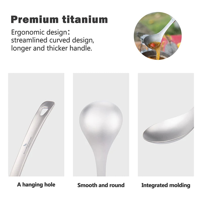 Boundless Voyage Titanium Deep-Bowled Ladle – Durable & Lightweight Cooking Spoon